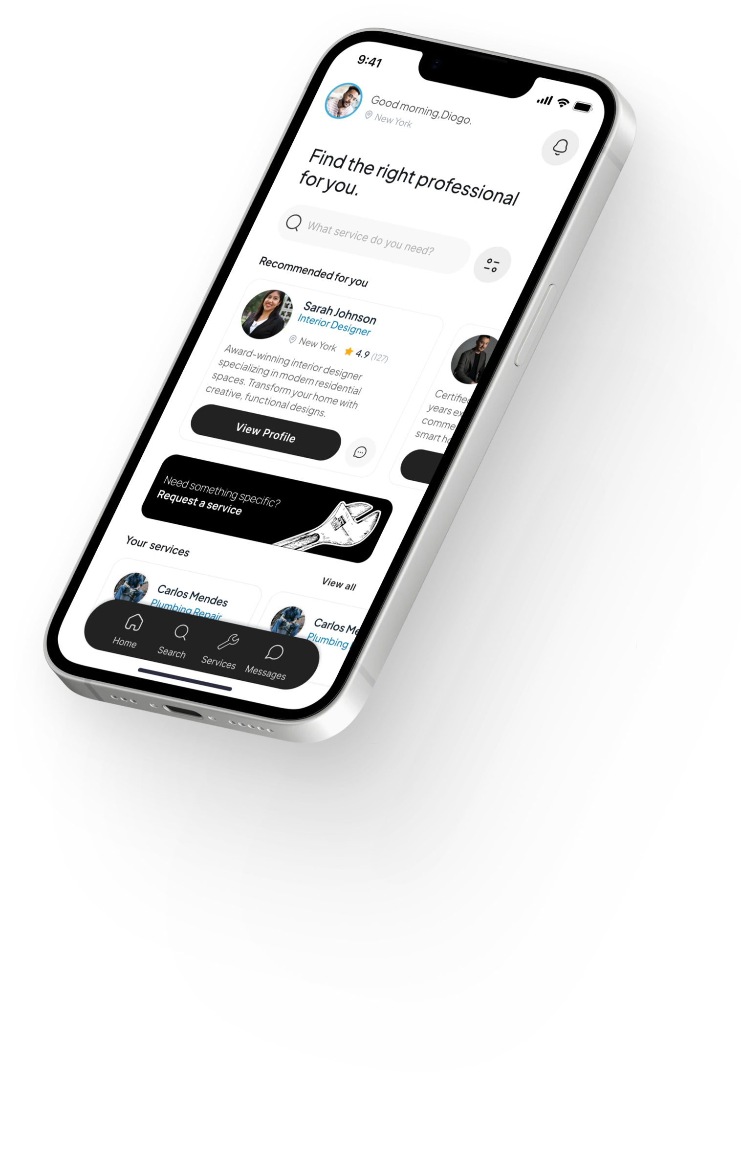 Phone mockup showing FindUpNow flow